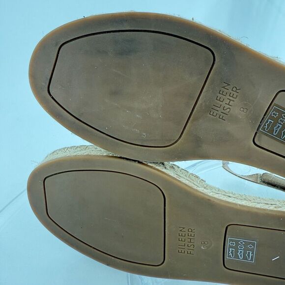 Eileen Fisher Womens Lal Espadrille Flat Size 8 Copper Gold Metallic Leather - Picture 16 of 16